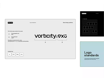 Vorticity Brand Guidelines animation branding graphic design logo motion graphics rebranding typography