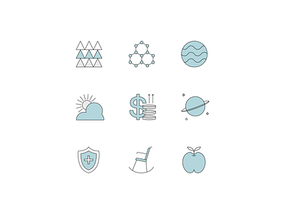 Vorticity Icons and Illustrations