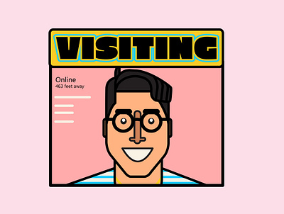 'Visiting' sticker design illustration stickers vector illustration