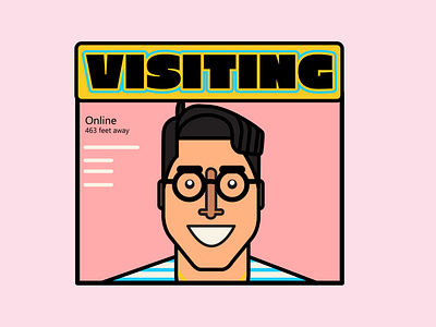 'Visiting' sticker