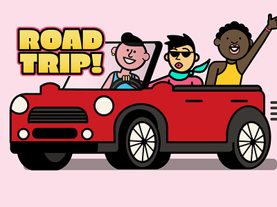 Road Trip Sticker design illustration stickers vector illustration