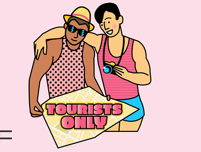 Tourists sticker design illustration stickers vector illustration