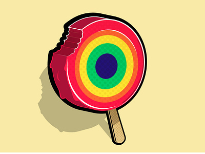 Rainbow popsicle design illustration popsicle stickers vector illustration