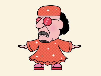 Gaddafi design dictators illustration stickers vector illustration