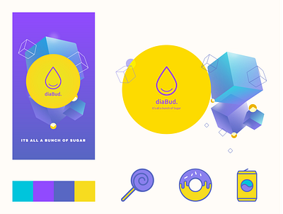 Branding concept / Diabetes app app design diabetes diabetics graphic design iconography illustration medical app ui ux design