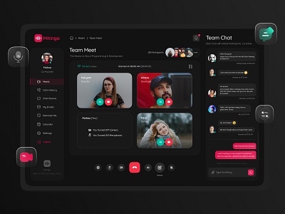 Mitingo - Online Meeting chat design icon meet ui user interface