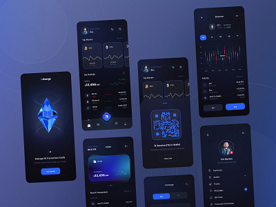 Uchange - Trading Platform and Crypto Exchange app application apps bitcoin btc card chart crypto design eth exchange finance qr qrcode trade trading trading app ui user interface wallet