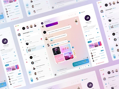 Messenger . Mobile & Web Application (Light Mode) 3d app application apps chat dashboard design group chat message messenger mobile story telegram ui ui design user interface video call voice call website whatsapp