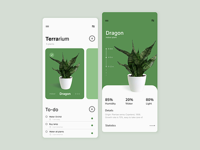 Terrarium app app design mobile app plant ui