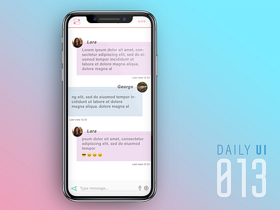 Chit chat! Daily ui 013 #dailyui