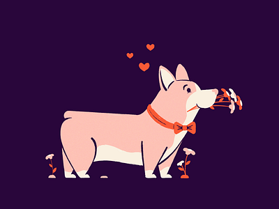 Valentine Corgi corgi design dog hearts illustration illustrator valentine valentines day vector