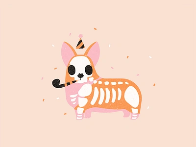 Drawlloween Day 2: Silly Skeleton corgi dog doodle drawlloween halloween illustration inktober inktober2020 skeleton vectober vector