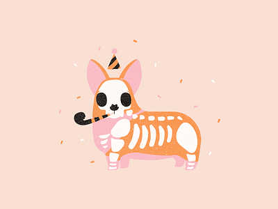 Drawlloween Day 2: Silly Skeleton corgi dog doodle drawlloween halloween illustration inktober inktober2020 skeleton vectober vector