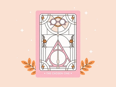 The Chosen One drawlloween harrypotter hogwarts illustration inktober inktober2020 magic tarot tarot card vectober vectober2020 vector witchcraft wizarding world