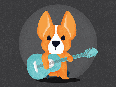 Guitar Doggo: Week 4 corgi design guitar illustration vector