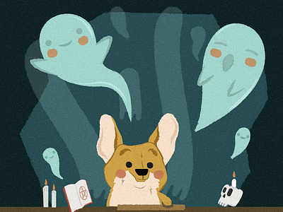 Occult Doggo: Week 7 corgi design ghost illustration spooky vector