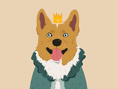 Royal Doggo: Week 12 corgi crown design dog illustration portrait royal vector