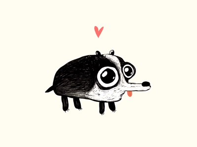 Badger in love animation badger doodle drawing gif illustration