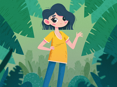 Greetings from the garden 2d illustration character design flat design flat illustration illustration