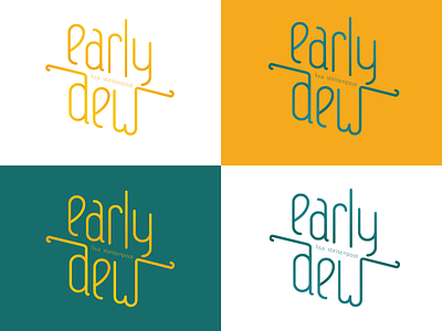 Early Dew color sketches curly early gold logo