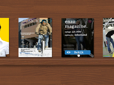 Magazine plank hover icon magazine publish roll over wood