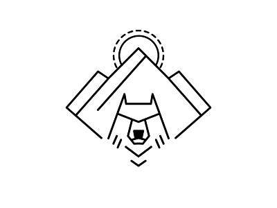 the quiet wolf adobe flat illustration logo photoshop simple