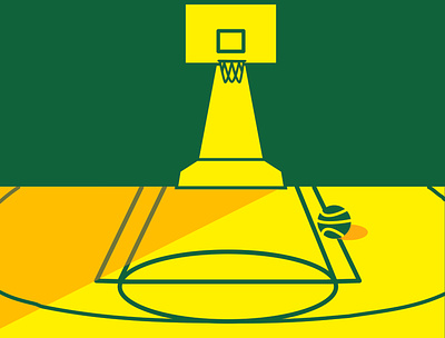 bring back the sonics basketball court flatdesign minimal nba seattle