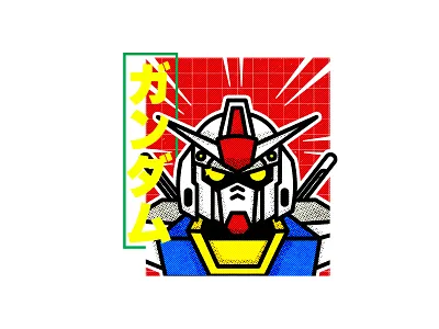 Gundam RX-78 adobe anime graphic design illustrator poster toei