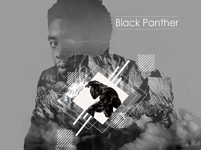 Black Panther Graphic amateur art design doubleexposure graphicdesign marvelcomics mcu photoshop