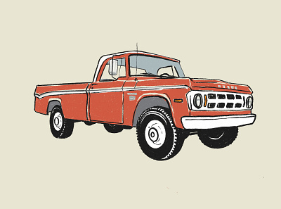 Classic Dodge pickup - W100 4x4 4x4 classic design dodge drawing graphic design hand drawn illustration ipad pickup powerwagon procreate