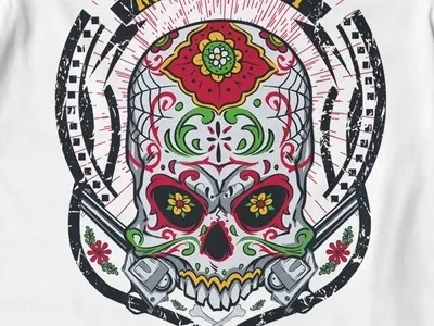 T Shirt Design 1220 apparel apparel design artwork candy skull graphic design gun mariachi prints skull sugar skull t shirt art t shirt design t shirt illustration t shirt print t shirt vector print vector vector art vector design vector template wear