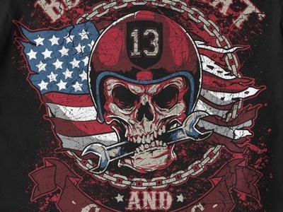 T Shirt Design 1263 america biker flag gear graphic design illustration skull t shirt illustration t shirt template tshirt usa vector template