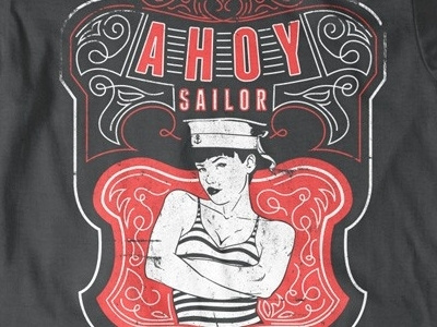 T Shirt Design 1305 ahoy graphic design illustration navy sailor t shirt illustration t shirt template typography vector template