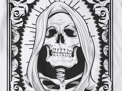 T Shirt Design 1327 frame graphic design holy illustration muerte skeleton skull t shirt illustration t shirt template vector template