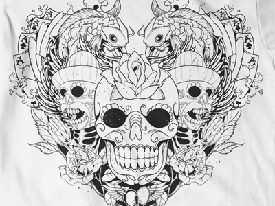 T Shirt Design 1392 calavera graphic design illustration muerte skull sugar t shirt illustration t shirt template vector template