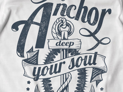 T Shirt Design 1460 anchor marine rope sailor soul typography