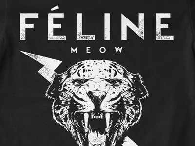 T Shirt Design 1479 animal feline illustration meow t shirt print thunder tiger wild
