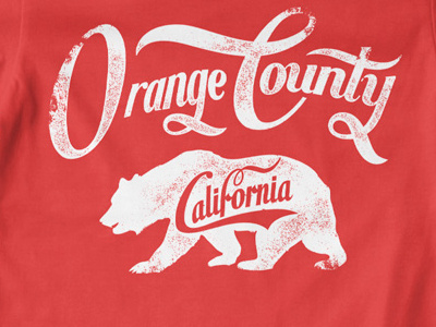 T Shirt Design 1487 animal bear california logo orange county t shirt print typography