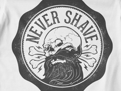 T Shirt Design 1494 beard bones movember november shave skull skull design