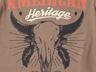 T Shirt Design 1496 american animal skull heritage indian native american skull vintage font