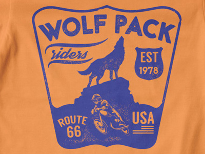 T Shirt Design 1497 badge biker pack race rider speed usa wolf