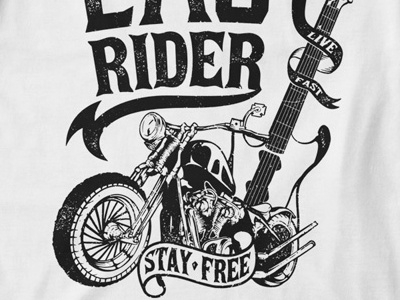 T Shirt Design 1508 bike biker print guitar motorcycle