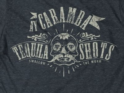 T Shirt Design 1044 caramba illustration mexican moustache print tequila tshirt typography vector