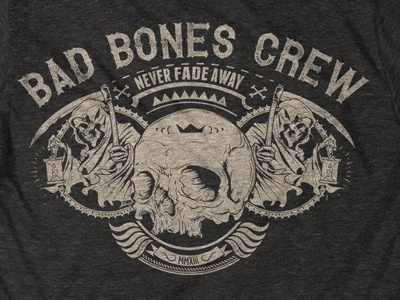 T Shirt Design 1164 bad bones crew biker t shirt fade grim reaper skull t shirt illustration t shirt template t shirt vector vector template