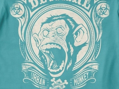 T Shirt Design 1166 ape beware graphic design illustration monkey scream t shirt illustration t shirt template template typography urban vector vector template wild