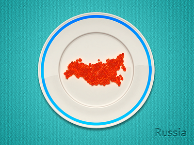 From russia with love 3d caviar country food illustration map plate russia stereotype