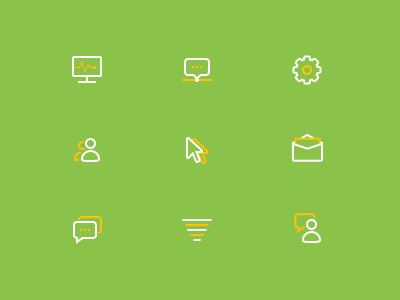 Two color Icons 2d action chat comment email icon live simple