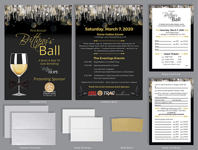 Gala Invitation boots and bow ties design indesign invitation invitation package