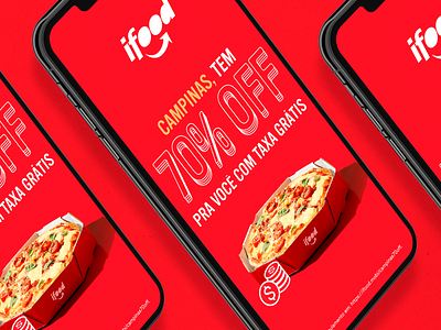 iFOOD - 70% OFF delivery delivery app design graphic driver eat fast food food food app food delivery food design ifood just eat pizza red