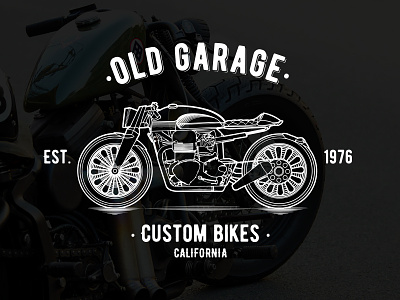 Old Garage - Custom Bikes bike custom design illustration line logo motor motorcycle project